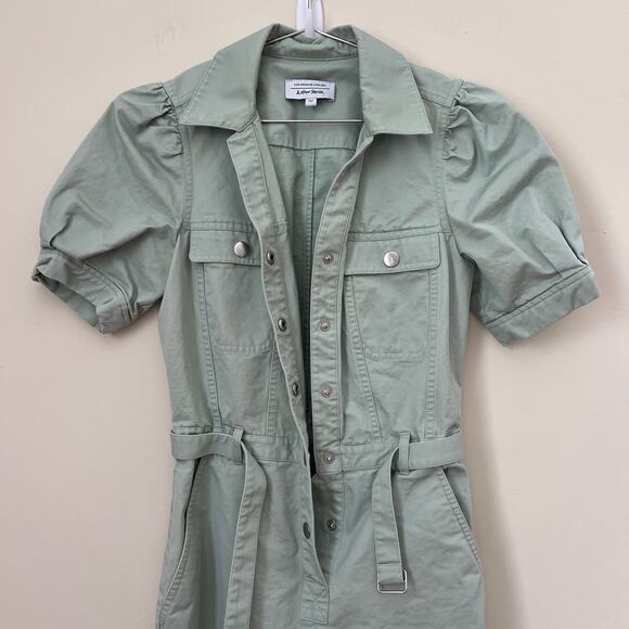 & OTHER STORIES Organic Cotton Twill Jumpsuit Seafoam Green / Light Mint Size 2 - Picture 5 of 16